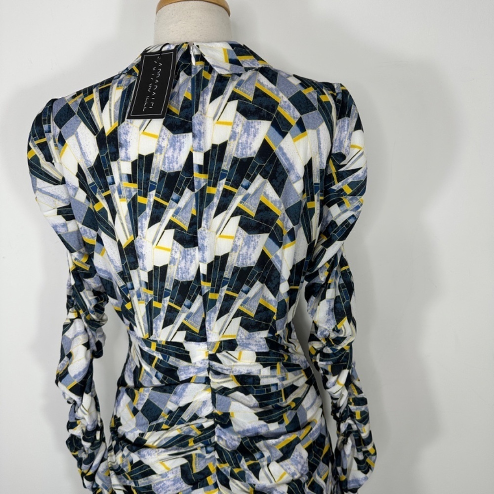 NWT APPARALEL Ruched Long Sleeve Multicolor Midi Dress Size Large - Picture 11 of 16